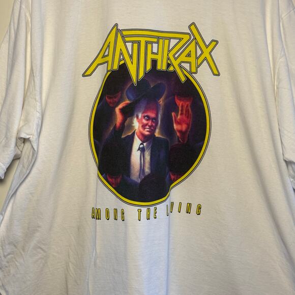 Anthrax Among The Living White 3XL T-Shirt - Picture 3 of 5